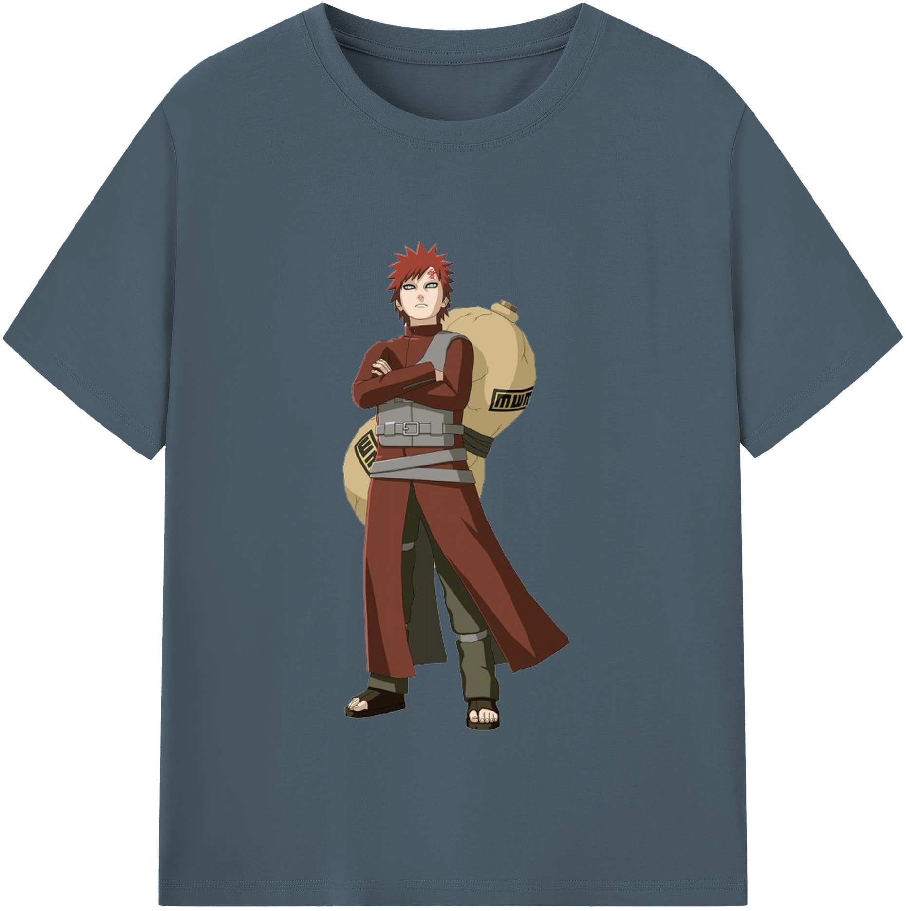 （画像用） NARUTO -ナルト- ガアラ Gaara 綿100％半袖Tシャツ（フロントプリント）